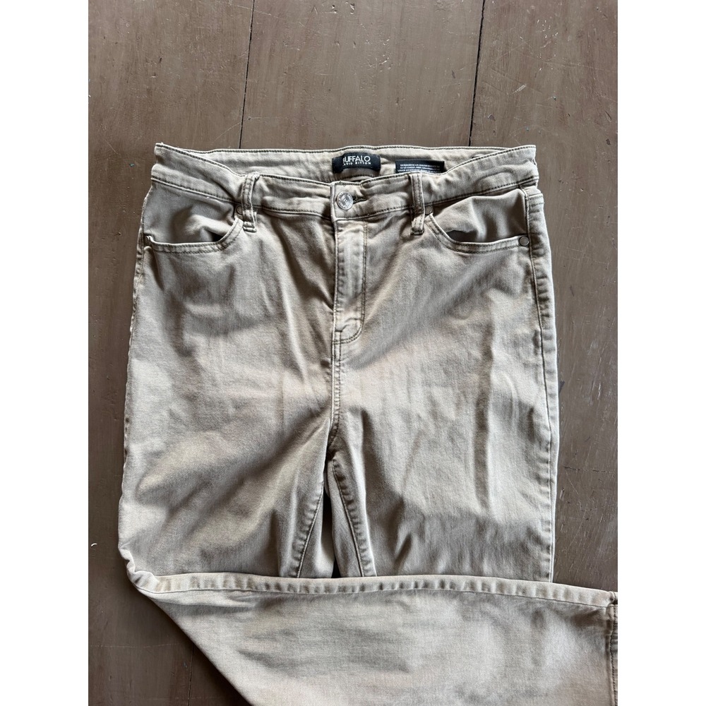 Buffalo David Bitton Havana High Rise Ankle Pants Khaki Tan Skinny Leg 12/32 - Picture 2 of 8
